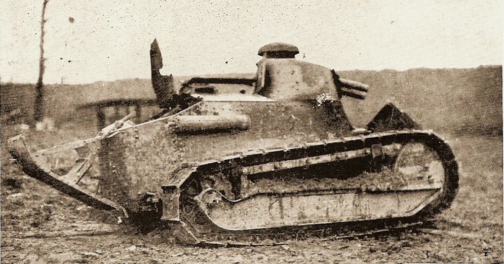 The American army lacked modern artillery and tanks, and often fought with antiquated equipment like this French tank used by the 79th Division.