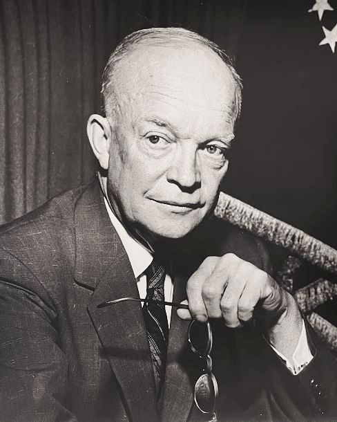 Eisenhower posed for his first official portrait as President in 1952