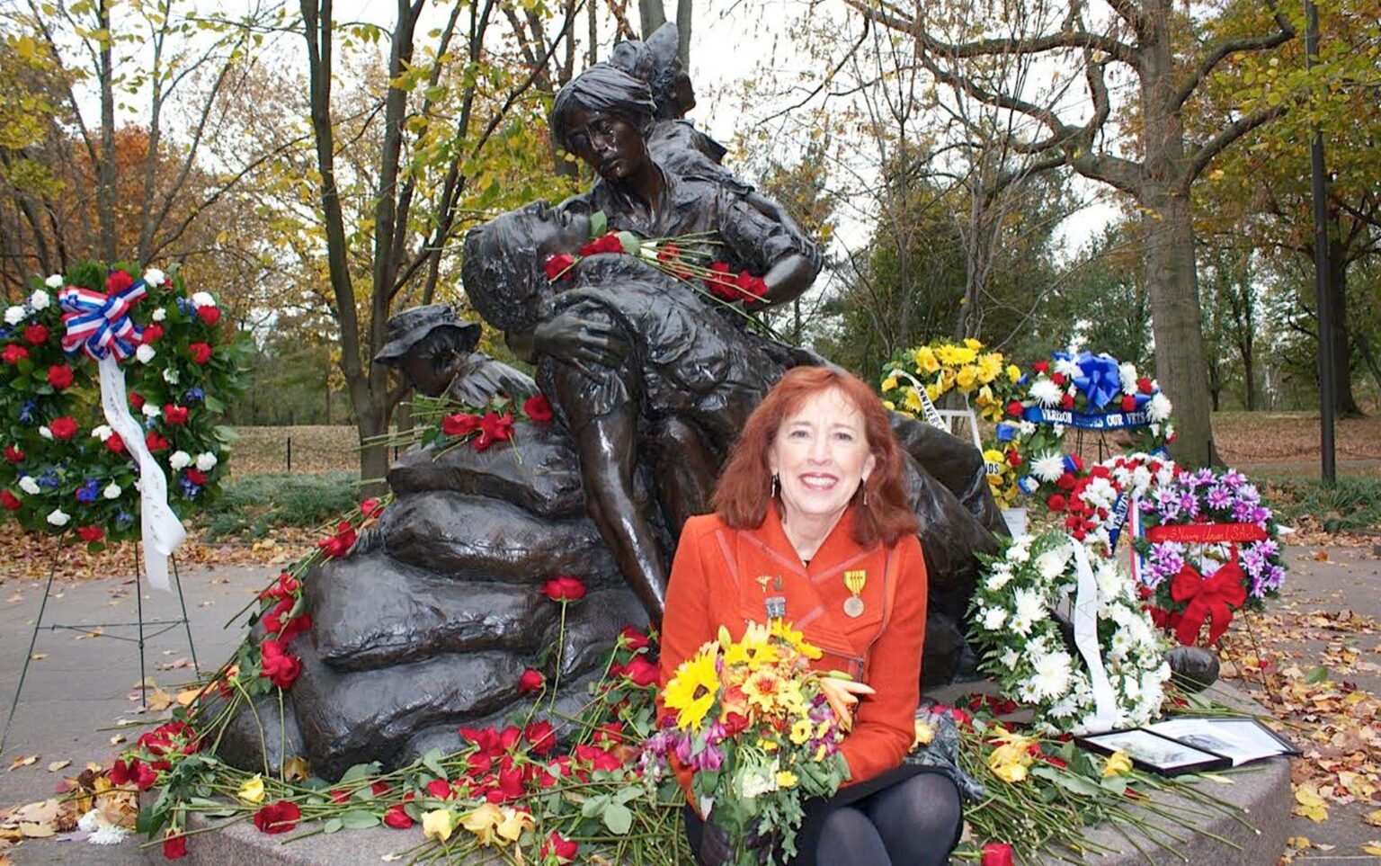 Diane Carlson Evans at the Vietnam Women's Memorial Photo courtesy of Capital Concerts Inc