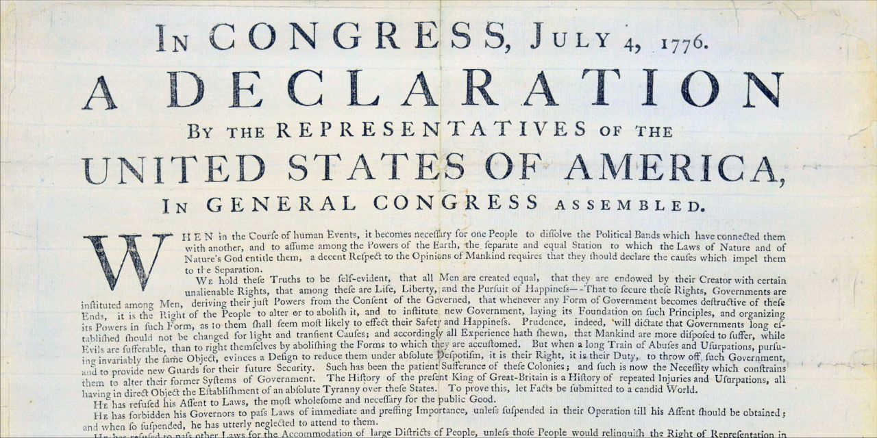 Caption: Irish immigrant John Dunlap produced the first printing of the Declaration of Independence on the evening of July 4, 1776. There are 26 surviving copies of what is also known as the “Dunlap Broadside.” Library of Congress