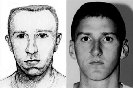 FBI sketch (left) and McVeigh (right)