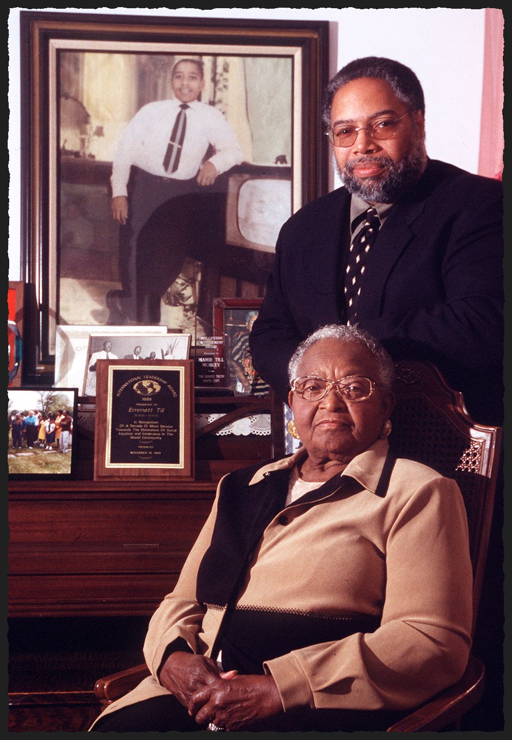 The late Mamie Till-Mobley with Smithsonian Secretary Lonnie G. Bunch III, then president of the Chicago Historical Society, January 3, 2003