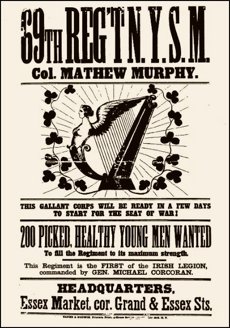 Recruiting poster for the 69th Regiment, New-York Historical Society