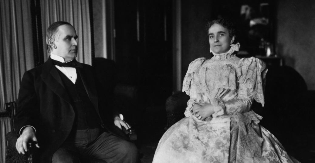 McKinley was always attentive to his wife Ida, whom he married in 1871.