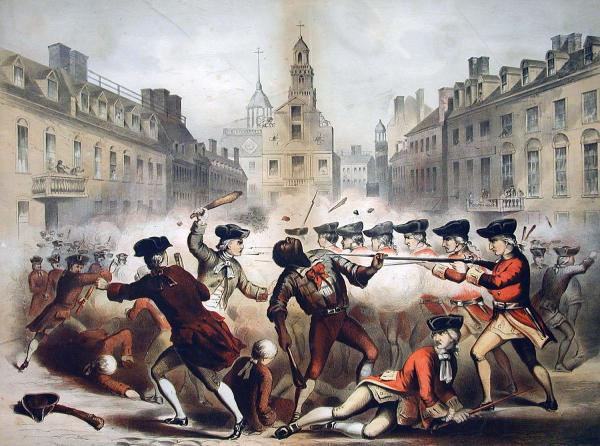 The Boston Massacre engraved by Champney Bufford